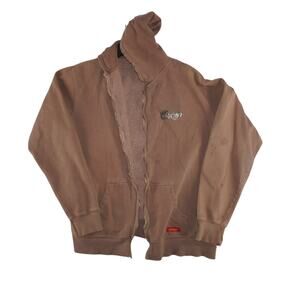 Vintage Quiksilver Brown Full-Zip Hoodie Sherpa Lined (Size XL) – Needs Repair